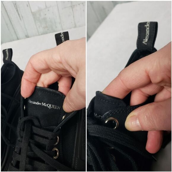 AUTHENTIC Alexander McQueen Trend Slick Cloth Low Sneakers Sz 38 / 8 - Picture 10 of 16